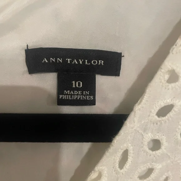 Ann Taylor Cream Floral Wrap Midi Dress with Pink & Green Accents - Picture 3 of 3